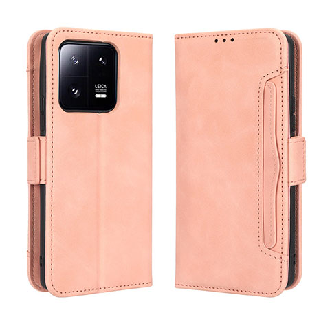 Funda de Cuero Cartera con Soporte Carcasa BY3 para Xiaomi Mi 13 5G Rosa