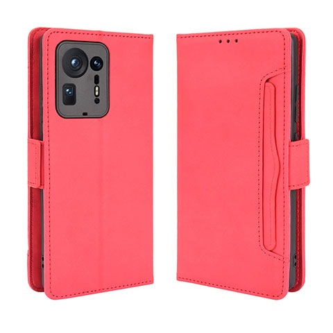 Funda de Cuero Cartera con Soporte Carcasa BY3 para Xiaomi Mi Mix 4 5G Rojo