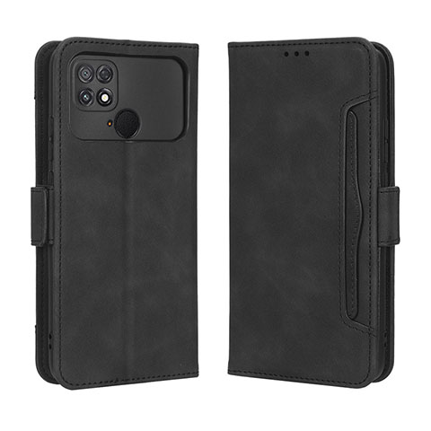 Funda de Cuero Cartera con Soporte Carcasa BY3 para Xiaomi Poco C40 Negro