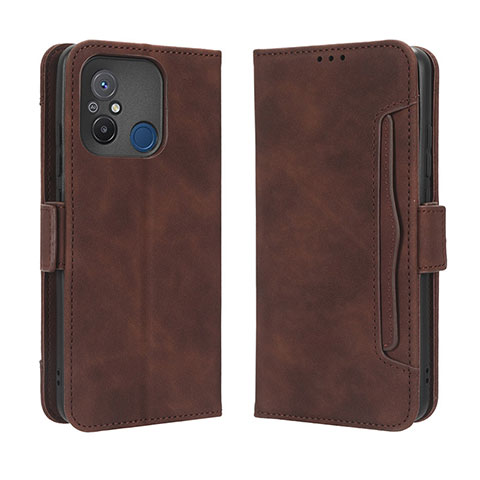 Funda de Cuero Cartera con Soporte Carcasa BY3 para Xiaomi Poco C55 Marron