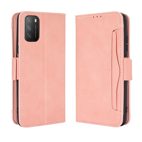 Funda de Cuero Cartera con Soporte Carcasa BY3 para Xiaomi Poco M3 Rosa