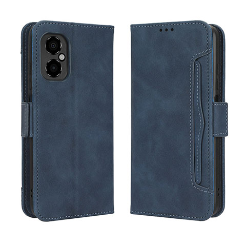 Funda de Cuero Cartera con Soporte Carcasa BY3 para Xiaomi Poco M4 5G Azul