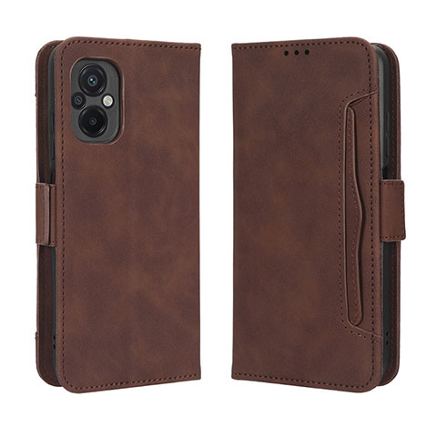 Funda de Cuero Cartera con Soporte Carcasa BY3 para Xiaomi Poco M5 4G Marron