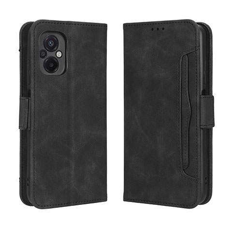 Funda de Cuero Cartera con Soporte Carcasa BY3 para Xiaomi Poco M5 4G Negro