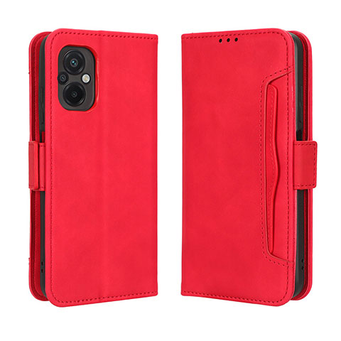 Funda de Cuero Cartera con Soporte Carcasa BY3 para Xiaomi Poco M5 4G Rojo