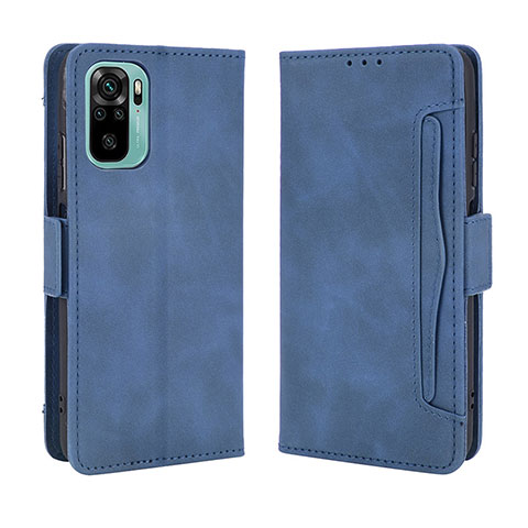 Funda de Cuero Cartera con Soporte Carcasa BY3 para Xiaomi Poco M5S Azul