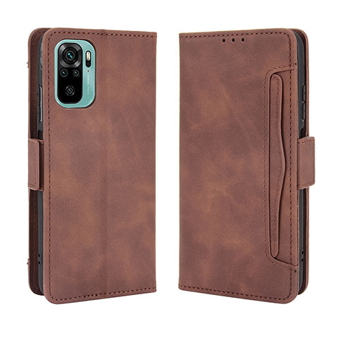 Funda de Cuero Cartera con Soporte Carcasa BY3 para Xiaomi Poco M5S Marron