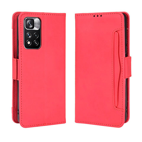 Funda de Cuero Cartera con Soporte Carcasa BY3 para Xiaomi Poco X4 NFC Rojo