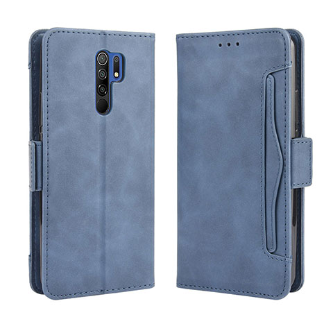 Funda de Cuero Cartera con Soporte Carcasa BY3 para Xiaomi Redmi 9 Prime India Azul