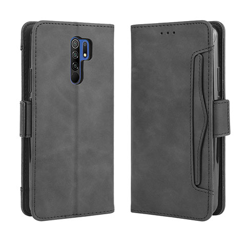 Funda de Cuero Cartera con Soporte Carcasa BY3 para Xiaomi Redmi 9 Prime India Negro