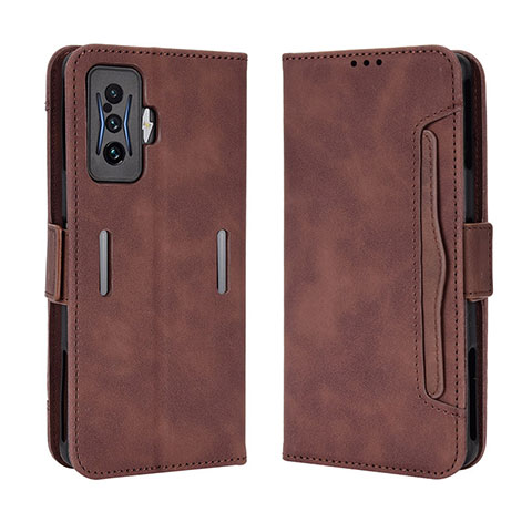 Funda de Cuero Cartera con Soporte Carcasa BY3 para Xiaomi Redmi K50 Gaming 5G Marron