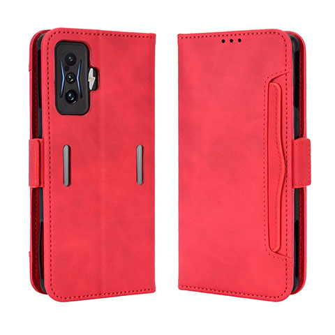 Funda de Cuero Cartera con Soporte Carcasa BY3 para Xiaomi Redmi K50 Gaming AMG F1 5G Rojo