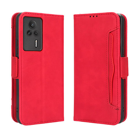 Funda de Cuero Cartera con Soporte Carcasa BY3 para Xiaomi Redmi K60E 5G Rojo