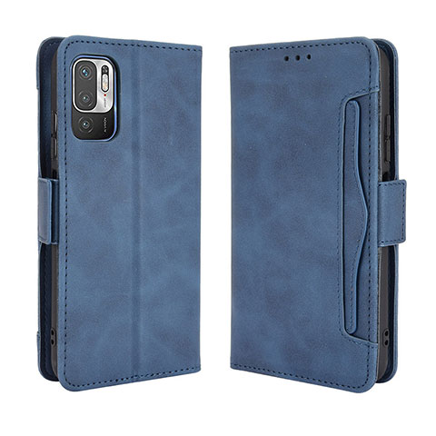 Funda de Cuero Cartera con Soporte Carcasa BY3 para Xiaomi Redmi Note 10 5G Azul