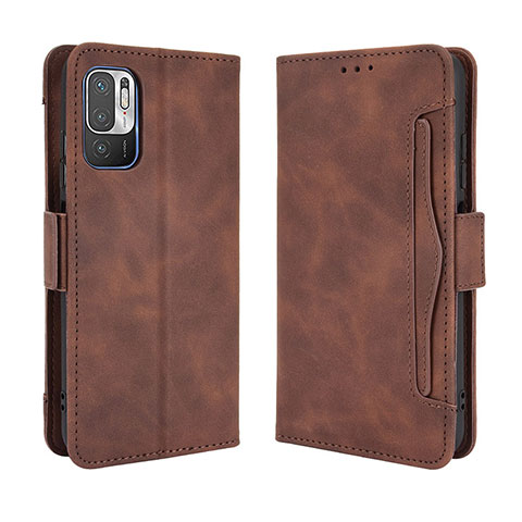 Funda de Cuero Cartera con Soporte Carcasa BY3 para Xiaomi Redmi Note 10 5G Marron