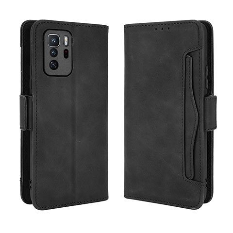 Funda de Cuero Cartera con Soporte Carcasa BY3 para Xiaomi Redmi Note 10 Pro 5G Negro