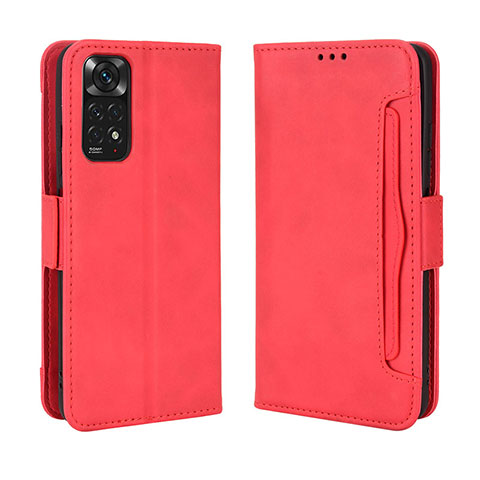 Funda de Cuero Cartera con Soporte Carcasa BY3 para Xiaomi Redmi Note 11 4G (2022) Rojo