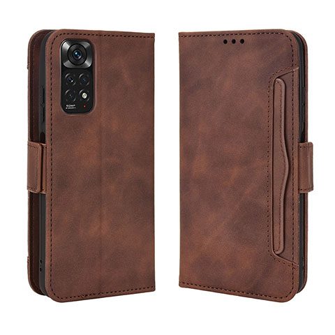 Funda de Cuero Cartera con Soporte Carcasa BY3 para Xiaomi Redmi Note 11S 4G Marron