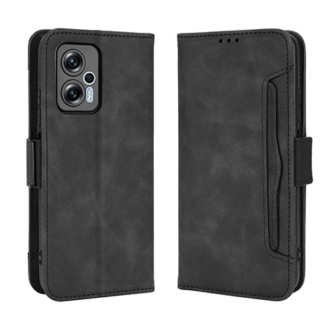 Funda de Cuero Cartera con Soporte Carcasa BY3 para Xiaomi Redmi Note 11T Pro 5G Negro