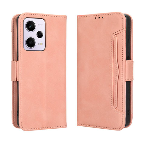 Funda de Cuero Cartera con Soporte Carcasa BY3 para Xiaomi Redmi Note 12 Pro 5G Rosa