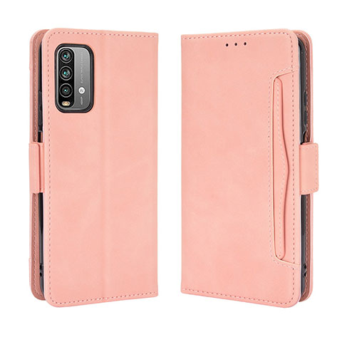 Funda de Cuero Cartera con Soporte Carcasa BY3 para Xiaomi Redmi Note 9 4G Rosa