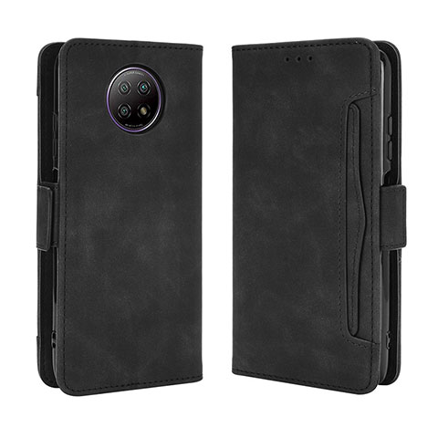 Funda de Cuero Cartera con Soporte Carcasa BY3 para Xiaomi Redmi Note 9 5G Negro