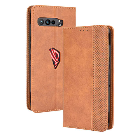 Funda de Cuero Cartera con Soporte Carcasa BY4 para Asus ROG Phone 3 Marron