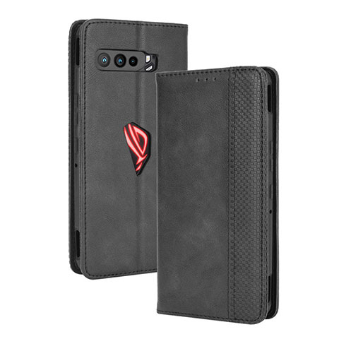 Funda de Cuero Cartera con Soporte Carcasa BY4 para Asus ROG Phone 3 Negro