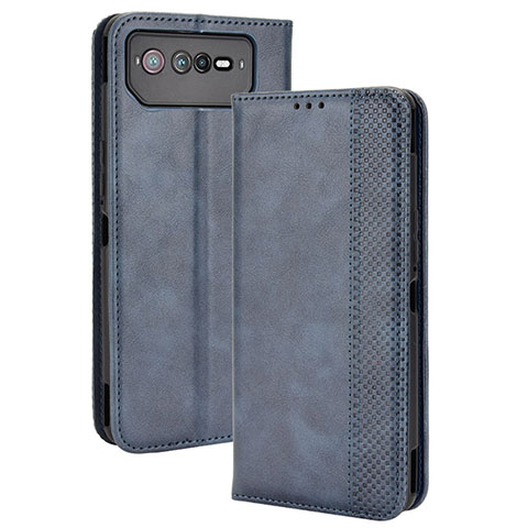 Funda de Cuero Cartera con Soporte Carcasa BY4 para Asus ROG Phone 6 Pro Azul