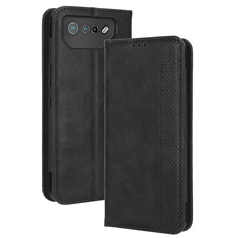 Funda de Cuero Cartera con Soporte Carcasa BY4 para Asus ROG Phone 7 Pro Negro