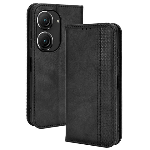 Funda de Cuero Cartera con Soporte Carcasa BY4 para Asus ZenFone 10 Negro