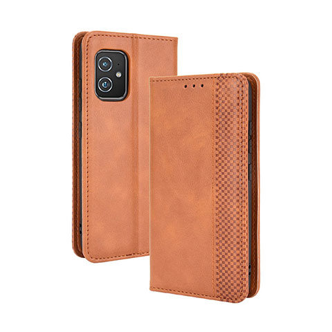 Funda de Cuero Cartera con Soporte Carcasa BY4 para Asus ZenFone 8 Mini Marron