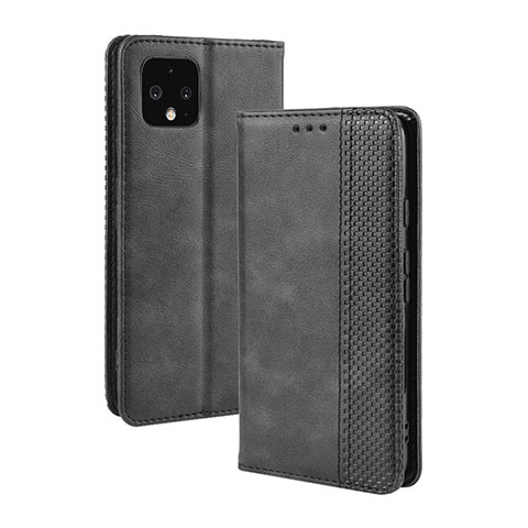 Funda de Cuero Cartera con Soporte Carcasa BY4 para Google Pixel 4 Negro