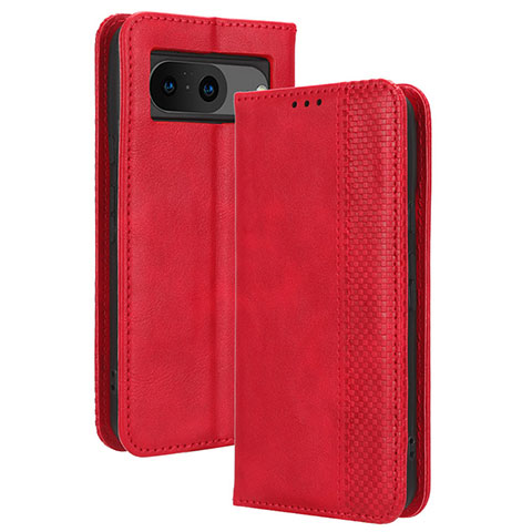 Funda de Cuero Cartera con Soporte Carcasa BY4 para Google Pixel 8 5G Rojo