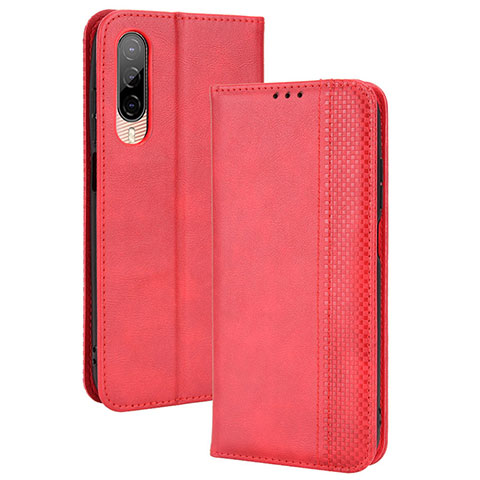 Funda de Cuero Cartera con Soporte Carcasa BY4 para HTC Desire 22 Pro 5G Rojo