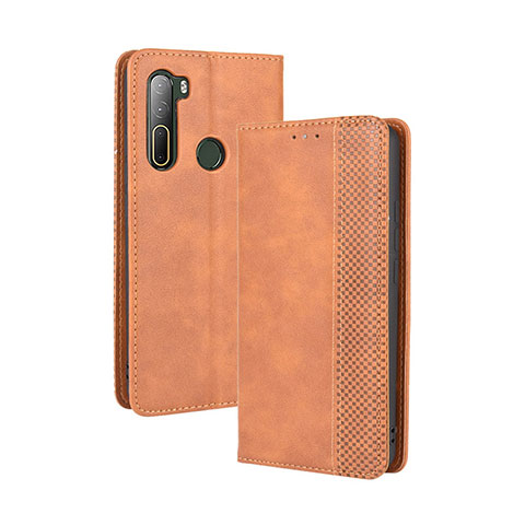 Funda de Cuero Cartera con Soporte Carcasa BY4 para HTC U20 5G Marron