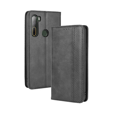 Funda de Cuero Cartera con Soporte Carcasa BY4 para HTC U20 5G Negro