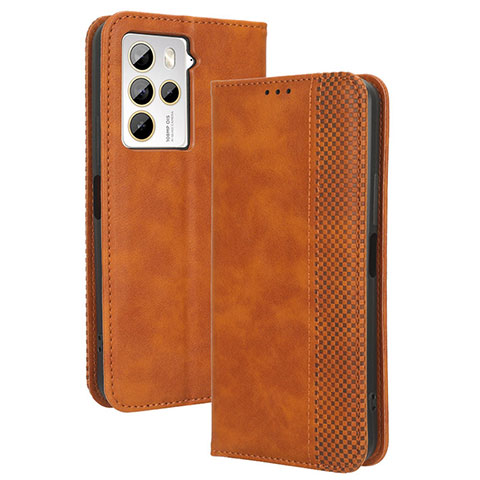 Funda de Cuero Cartera con Soporte Carcasa BY4 para HTC U23 5G Marron