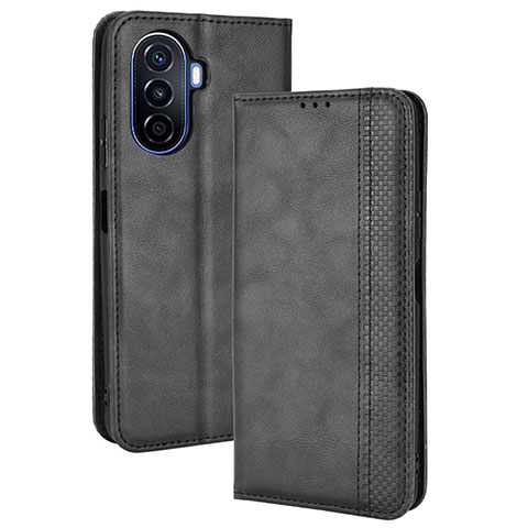 Funda de Cuero Cartera con Soporte Carcasa BY4 para Huawei Enjoy 50 Negro