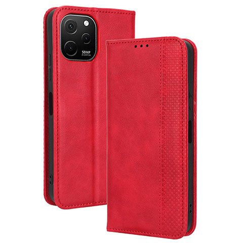 Funda de Cuero Cartera con Soporte Carcasa BY4 para Huawei Enjoy 50z Rojo