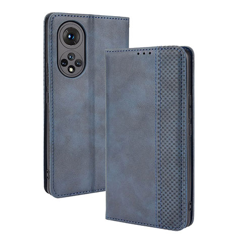 Funda de Cuero Cartera con Soporte Carcasa BY4 para Huawei Honor 50 5G Azul