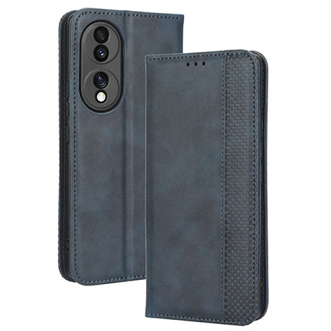 Funda de Cuero Cartera con Soporte Carcasa BY4 para Huawei Honor 70 5G Azul