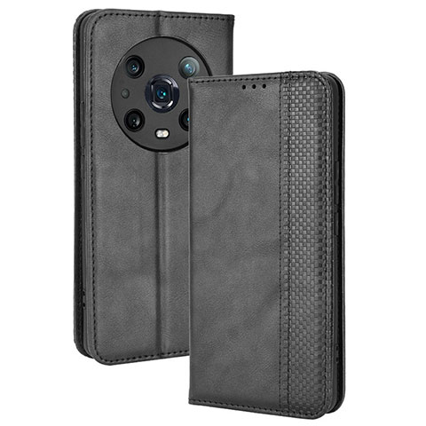 Funda de Cuero Cartera con Soporte Carcasa BY4 para Huawei Honor Magic4 Pro 5G Negro