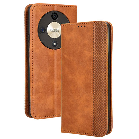 Funda de Cuero Cartera con Soporte Carcasa BY4 para Huawei Honor Magic6 Lite 5G Marron