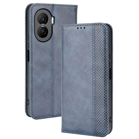 Funda de Cuero Cartera con Soporte Carcasa BY4 para Huawei Honor X40i 5G Azul