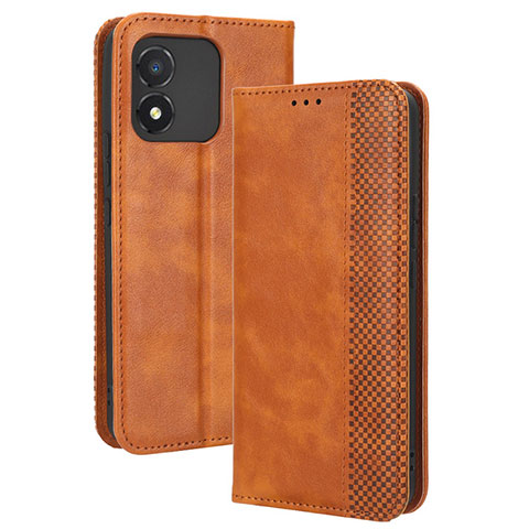 Funda de Cuero Cartera con Soporte Carcasa BY4 para Huawei Honor X5 Marron