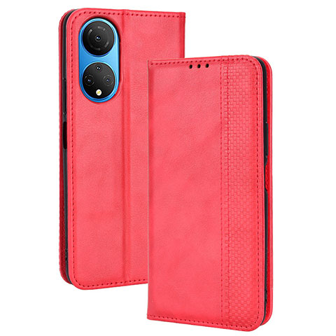 Funda de Cuero Cartera con Soporte Carcasa BY4 para Huawei Honor X7 Rojo