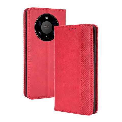 Funda de Cuero Cartera con Soporte Carcasa BY4 para Huawei Mate 40 Pro+ Plus Rojo