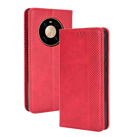 Funda de Cuero Cartera con Soporte Carcasa BY4 para Huawei Mate 40 Pro Rojo