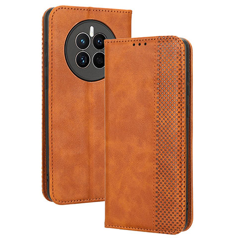 Funda de Cuero Cartera con Soporte Carcasa BY4 para Huawei Mate 50E Marron